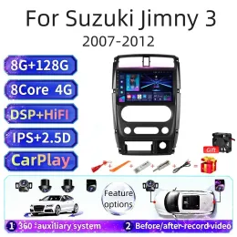 CAR DVD dla Suzuki Jimny 3 2007-2012 Android 10 Radio Radio wideo Multimedialne odtwarzacz Nawigacja GPS Radio 2din Player 360 Panoramic Bez DVD