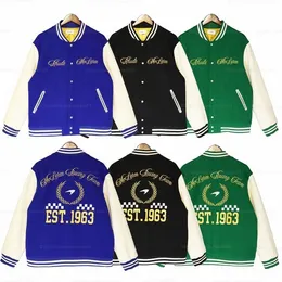 Rhude Mens Varsity Jacket Y2K American Vintage Baseball Letterman 재킷 여성 자수 코트 다양한 스타일 브랜드 커플 B46V#