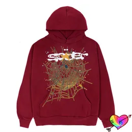 Herr hoodies mode sp5der 555555 tröjor designer 2023 röd med stjärna hoodie män kvinnor 1 puff tryck unga bandit spindel överdimensionerade s king tröjor