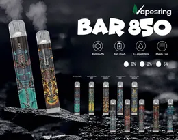 Kit monouso Vapesring Bar 850 con batteria E-liquid da 3 ml 550 mAh 10 colori disponibili Vaporizzatore autentico