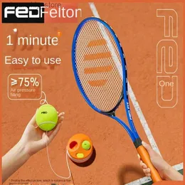 Tennis Rackets Tennis training set sings rebound aluminum alloy tennis racket Q231109