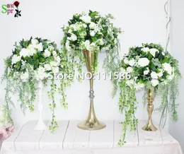 Dekorative Blumenkränze SPR 40 cm Hochzeit Tischdekoration Blumenkugel mit grünen Blättern Bogenläufer künstliche Partydekoration Backdr