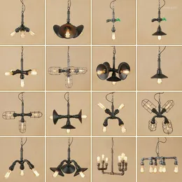 Pendant Lamps Single Head Industrial Style Big Screw Base Personality Boutique El Outlets Decorative Wrought Iron Pipe Droplight