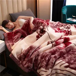 Katman kış kalın raschel vizon ağırlıklı battaniye çift kişilik yatak yumuşak sıcak ağır kabarık atış battaniyeleri w0408
