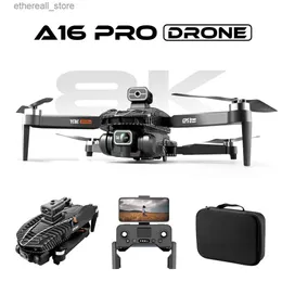 DRONS A16 PRO DRONE 4K Profesional GPS FPV Dual HD Camera Drönes med borstlös motor 5G WiFi RC Quadcopter Toys VS SG108 Pro KF102 Q231108