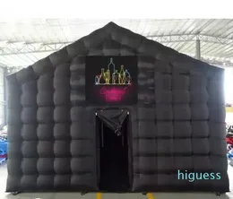 2023 all'ingrosso gigante personalizzato portatile nero gonfiabile discoteca cubo party bar tenda illuminazione night club per eventi di nozze in discoteca con ventilatore