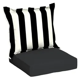 Pillow Better Homes & Gardens 45" X 24" Black Stripe Rectangle Outdoor 2-Piece Deep Seat