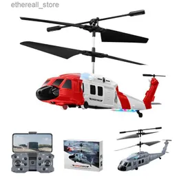 Drönare Ny KY205 RC Helicopter Drone HD Dual Camera Undvik hinder Gestavkänning Six-Axis Remote Control Helicopter Toys for Boys Q231108