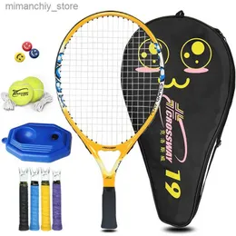 Tennisracketar 1 st 19/21/23/25 tum Tonåringens tennisracket för tennis Carbon Fiber Sports Racket Training With Tennis Sing Training Device Q231109