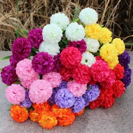 Высушенные цветы Дешевые 7 голов многоцветные шелковые гидранги
