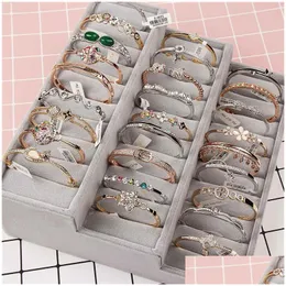 Charm Armband 10st/Lot Classic Design Fashion Armband For Woman Love Gold Diamond Bangle smycken Mixed Styles Dro Dhgarden Dhauy