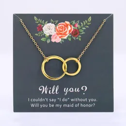 Pendant Necklaces Bridesmaid Maid Of Honor Honour Wedding Chain Women Men Unisex Jewelry Friends Gift Drop