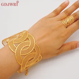 Bangle France Chain Cuff Bangle Ring For Women Dubai Gold Color Adjustable Indian Arabic Charm Bracelet Nigeria Wedding Jewelry Gift 230407