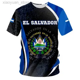 Męskie koszulki El Salvador T Shirt DIY Custom Slv T Shirt Flaga hiszpańska Republika El Salvador Zdjęcie Photo Ubranie Zwyciężona niebieska flaga country M230408
