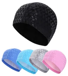 Swimming caps Women's PU coated fabric crystal pool protection ear long hair adult waterproof swimming diving cap P230531