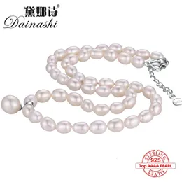 Collane con ciondolo Dainashi Classic 6-7mm Collana in argento sterling 925 con perle d'acqua dolce naturali gioielli per regali da donna pendente con perle 231108