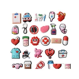 Shoe Parts Accessories Fast Delivery Medical Cartoon Pvc Charms Buckles Action Figure Fit Bracelets Croc Wristband Boys Girls Gift Dhe9O