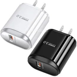 Cargadores rápidos QC3.0 US Eu enchufe rápido AC Home Travel 18W cargador de pared para Iphone 15 12 11 13 14 Samsung S10 S11 Note 10 Htc f1