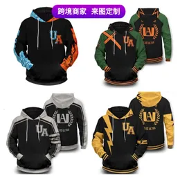 Felpa con cappuccio da uomo firmata New My Heroes Academy D Maglione sportivo con stampa digitale Cosplay Anime Pullover periferico