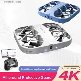 Drones JJRC H107 Mini Drone Izgara 8K Kameralı Gerçek Zamanlı Görüntü Şanzıman Cep Küçük Uzaktan Kumanda Quadcopters Uçak Açık Mekan Q231108