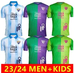 23/24 CF Malaga Soccer Jerseys 2023/2024 Away Juanpi Luis Munoz Febas Adrian 축구 셔츠 Burgos Casas Juankar Camiseta de Futbol Juande Febas 유니폼 남성