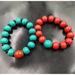 Strand Optimized Imitation Turquoise Bracelet Barrel Beads