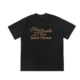 メンズ・TシャツパームパームエンジェルPa harajuku ss春アメリカレトロレタープリントルクソリTシャツルーズ特大ヒップホップユニセックスティーエンジェルwqk