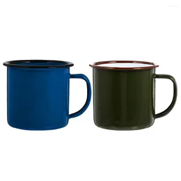 Mugs Mug Cup Enamel Camping Coffee Cups Tea Water Metal Vintage Drinking Travel Tumbler Enamelware Chinese Wedding Tin Retro