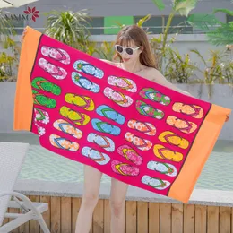 Wholesale 20 Styles Summer Beach Towel Flamingo Marine Life Dolphin Print Beach Bath Towels Microfiber Super Absorbent with Fine and Delicate Terry 250gsm