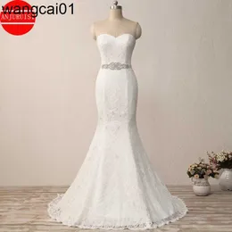 Abiti da festa Egant Abito da sposa a sirena in pizzo bianco 2022 Abito da sposa vintage economico con fascia lunga Simp Trouwjurk Sukienka Na Wese 0408H23