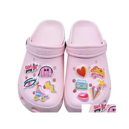 Shoe Parts Accessories Fast Delivery Designer Colorf Croc Charms Cartoon Design Pvc Rubber Clog Drop Shoes Dhhij