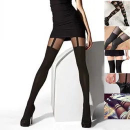 5 PC Sexy Socks 2021 Hurtowe rajstopy Super Vintage Bow Rajstwy Tatuaż Kupe Bow Suspender Sheer Stockings Sexy Black Fishnet Ratehose Z0407