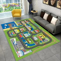 Baby Rugs Playmats Child Playmat Highway Simulated City Traffic Playroom Area Rug Carpet for Home Living Room Bedroom Sofa kids Non-slip Floor Mat 231108