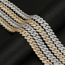 Collana con ciondolo Jwy Girocollo con catena a maglie lucide cubane di Miami placcato oro 18k ghiacciato ghiacciato per uomo