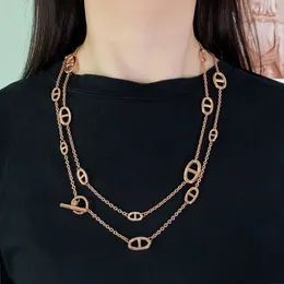 Collier Long en forme de cœur pour femmes, nouveau Design de marque, chaîne de pull, accessoires en cuivre, Zircon, bijoux cadeau couleur argent, 2023