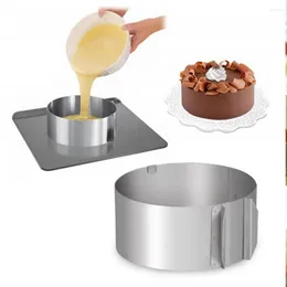 Baking Moulds 2023 Adjustable Mousse Cake Ring Set Round 430 Stainless Steel Mold Birthday Wedding Decorating Tools