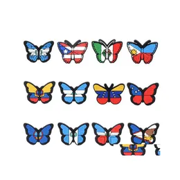 Shoe Parts Accessories Fast Delivery Wholesale Colorf Croc Charms Butterflys For Pvc Buckles Fashion Drop Shoes Dhvin