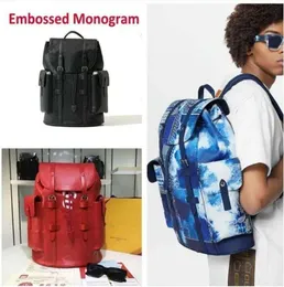 YK Christopher MM Backpack Bag Mens 디자이너 Nigo Backpack Leather Handbag Dots 인쇄 대기업 Yayoi Kusama 2023 서류 가방 노트북 여행 야외 가방 남녀 여성