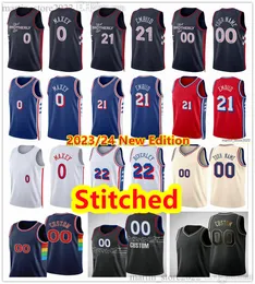 Stitched Basketball Jerseys Joel Embiid Tyrese Maxey Kelly Oubre Jr. Cameron Payne Tobias Harris Buddy Hield Kyle Lowry Paul Reed De'Anthony Melton Mo Bamba Council