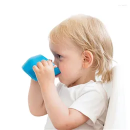 Koppar Saucers Kids Oblique Cup Human Mechanics Lär dig att dricka PP Anti-Fall Eco-vänliga Drinkware 200ml Boy Girl Water Wholesale J411