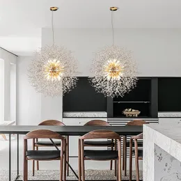 Nordic Dandelion Avize Modern Yatak Odası Yemek Odası Crystal Chandelier Basit Yıldız Yaratıcı Oturma Odası Işıkları Ev Işığı