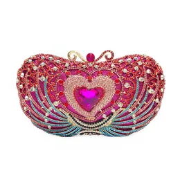 Embrulhado com diamantes vazios, bolsa de jantar, novo produto da moda de cristal de amor, bolsa feminina portátil 231108