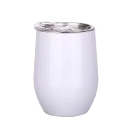 12oz Sublimation Wine Tumblers Stainless Steel Egg Mugs Double Insulated Water Bottles Drinking Cups Coffee Milk Glasses Shipping By Se Krkf
