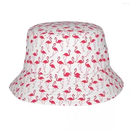 Berets Custom Pink Flamingo Bucket Hat Мужчины женщины на открытом воздухе Sun Sunmer Fisherman Cap