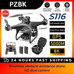 Drones PZBK S116 Drone RC Quadcopter Profissional Obstacle Avoidance Camera GPS 8K Optical Flow Brushless Motor Dron Helicopter 5KM Q231108