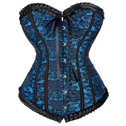 Bustiers Corsets и женщины Сексуальные винтажные цветочные викторианские викторианские белья Renaissance Plus Size S-6xl Black White Pinkbustiers