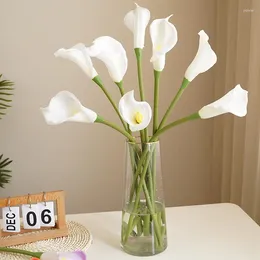 Decorative Flowers 10Pcs Large Realistic Calla Lily Artificial Real Touch Wedding Decor Fake Bride Bouquet Home Party Floral