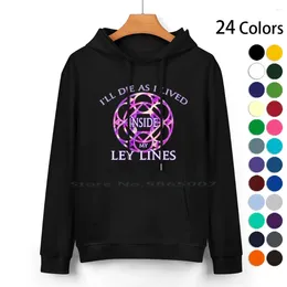 Hoodies masculinos dentro de minhas linhas ley puro algodão moletom com capuz 24 cores preto magia leylines mago final fantasia ffxiv ff14