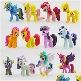 Figuras de ação brinquedo 12 pçs/set cavalo modelo figuras de ação brinquedos terra para crianças entrega gota brinquedos presentes figuras de ação dhahn