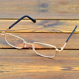 نظارة شمسية مستطيل الذهب سبيكة شروط الكاملة الحافة العدسات حماية الإشعاع نظارات القراءة من 0.75 إلى 4